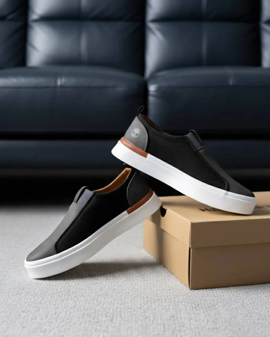 TIMBERLAND SLIP ON SNEAKER BLACK GREY - Image 6