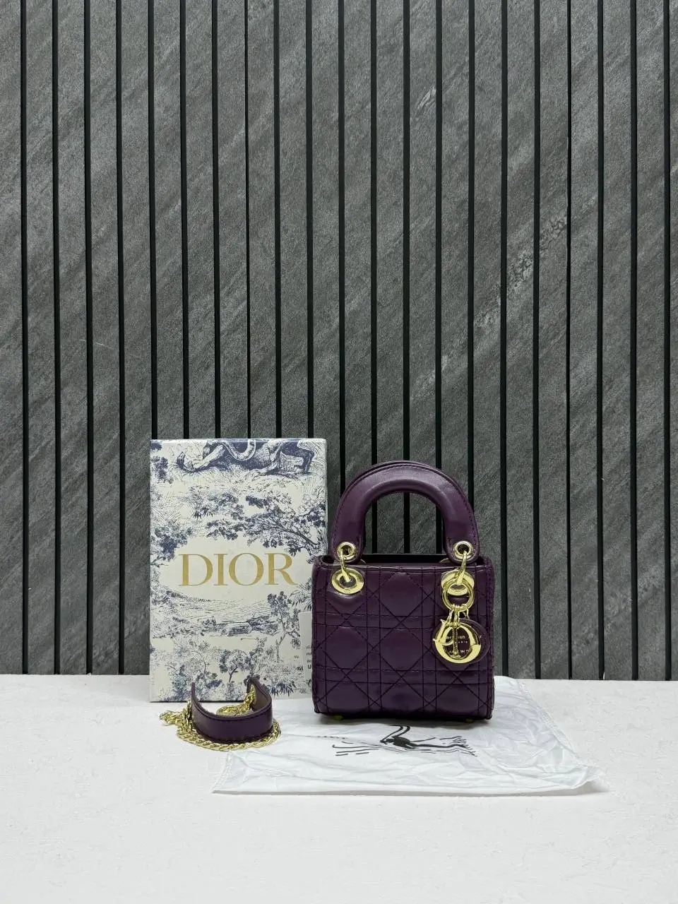 Dior 662 Lady Dioor Nano Purple With Original Box Packing