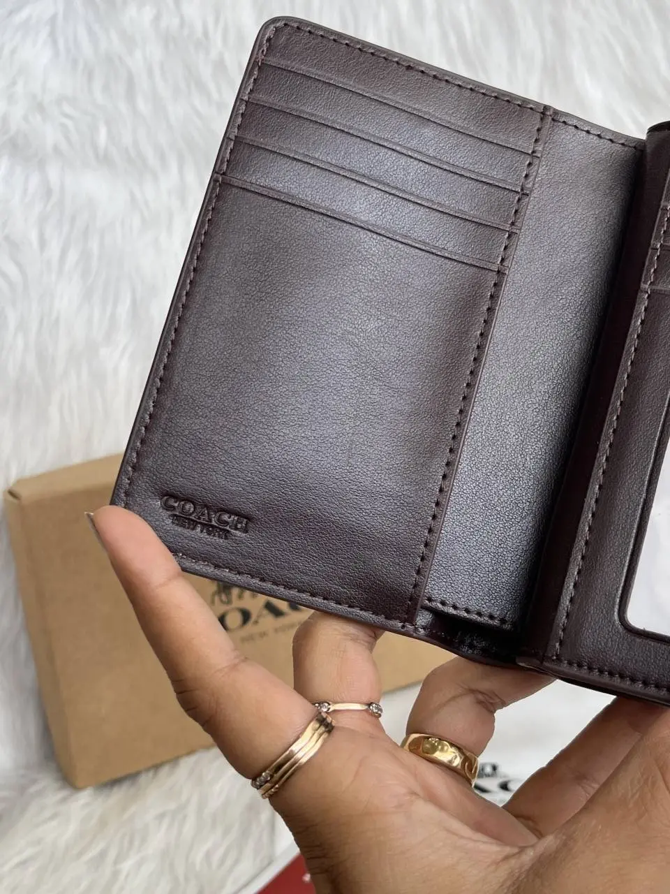 Coach 2-3 Premium Flap Wallet With OriginalBox DustCover Highend Coded - Image 7