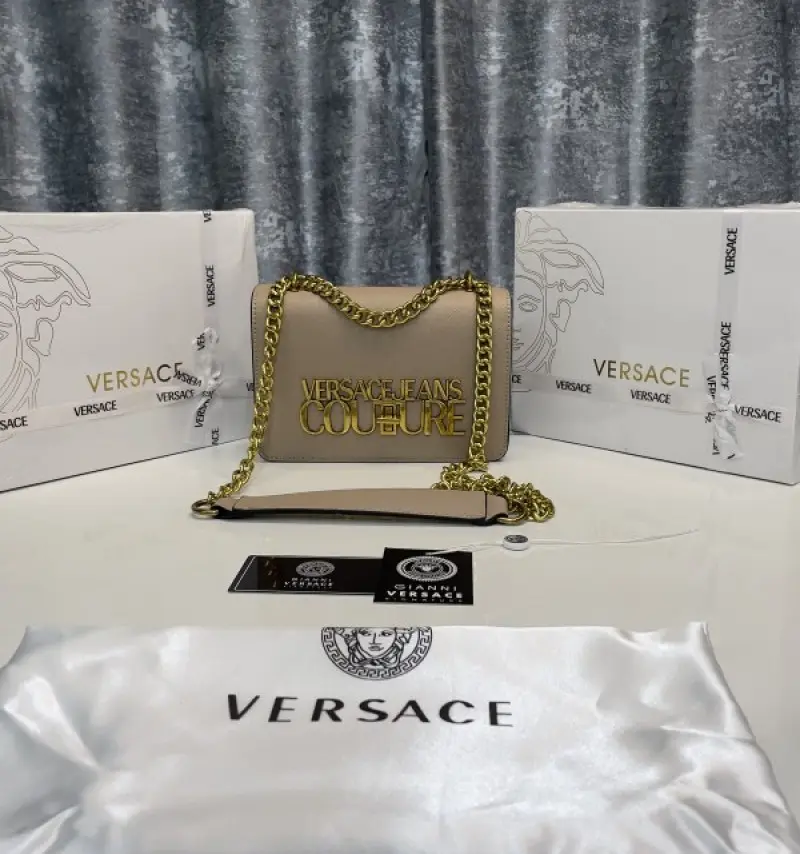 Versace Jeans Couture Saffiano Lock Crossbody Bag With OG Gift Box & Dust BaGahpricot - 527) - Image 5