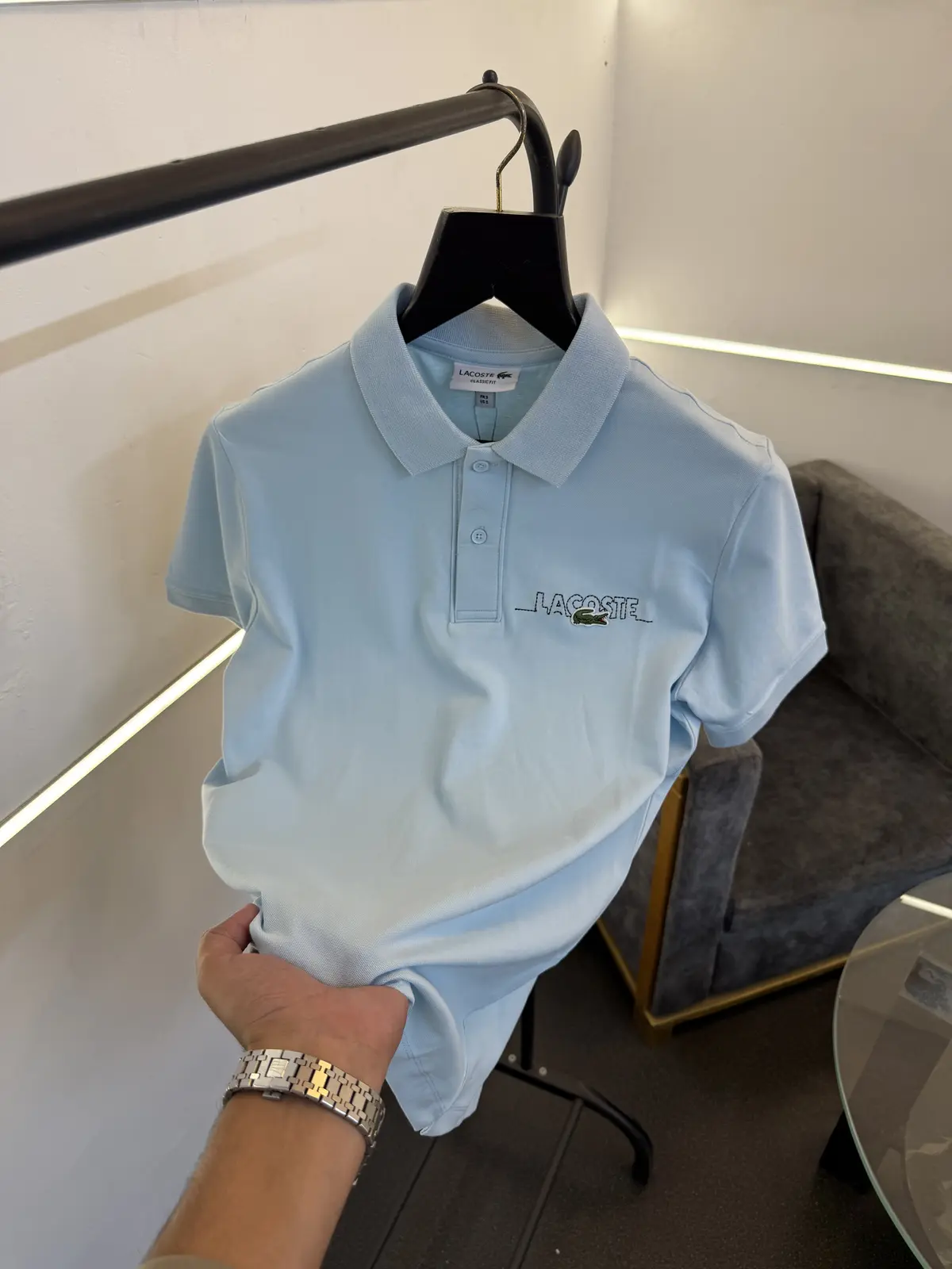 Lacoste imported polo tshirt sky blue sale - Image 2