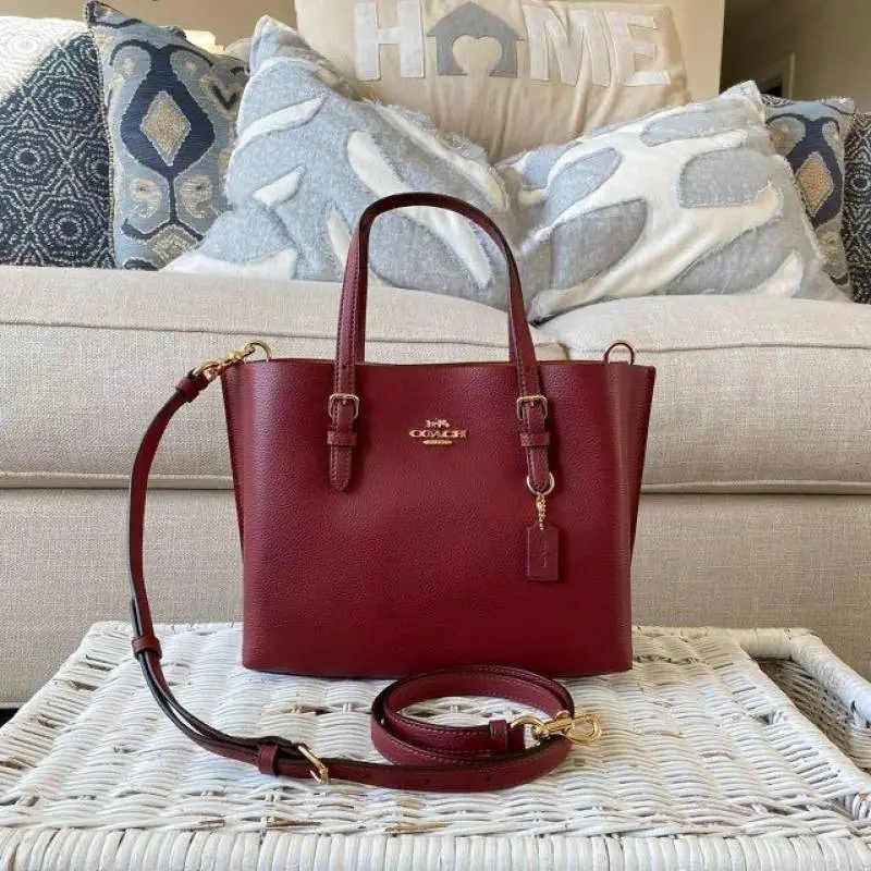 Coach Mollie 25 Wine Medium Tote With OriginalBox