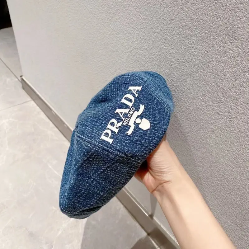 Prada Premium Denim Hat With Brand Polly Bag - Image 4