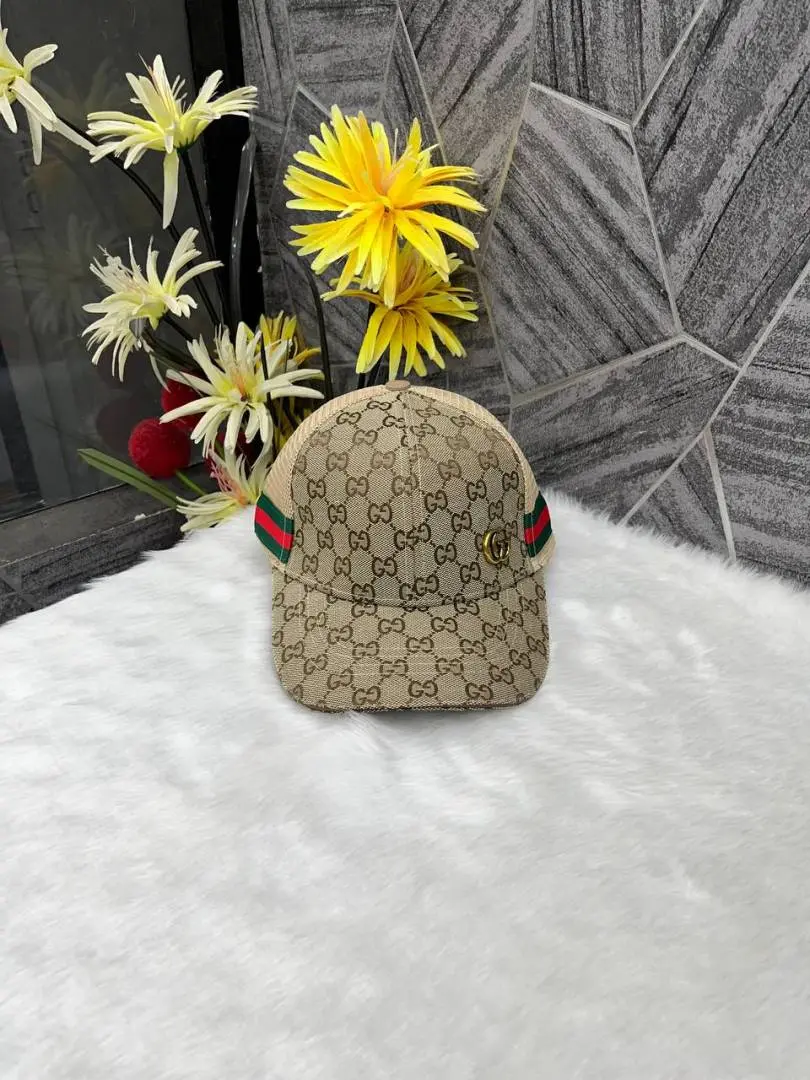 Gucci GG Small Side Logo Stripes Premium Net Unisex Cap With Safety Box - Image 2
