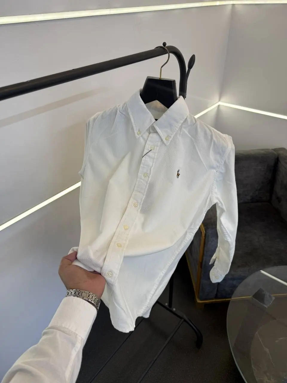 Ralph lauren white courduroy fabric imported shirt - Image 2