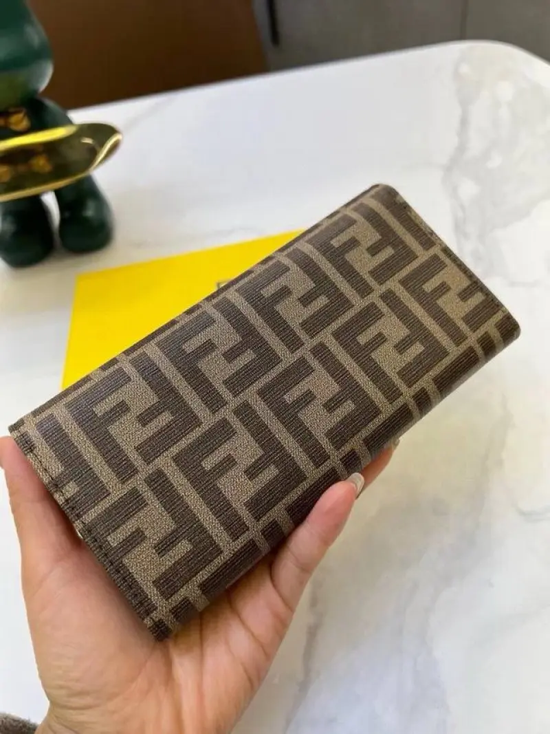 Fendi Baguette Long Wallet With OG Box (Brown-833) - Image 4