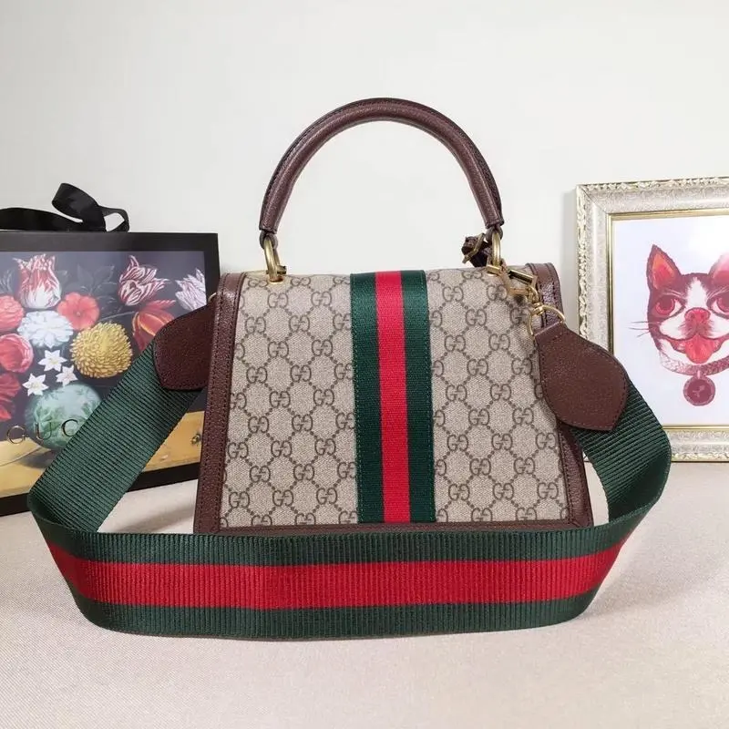 Gucci GG Bee Queen Margaret Shoulder Bag With OG Box & Dust Bag (Brown-879) - Image 10