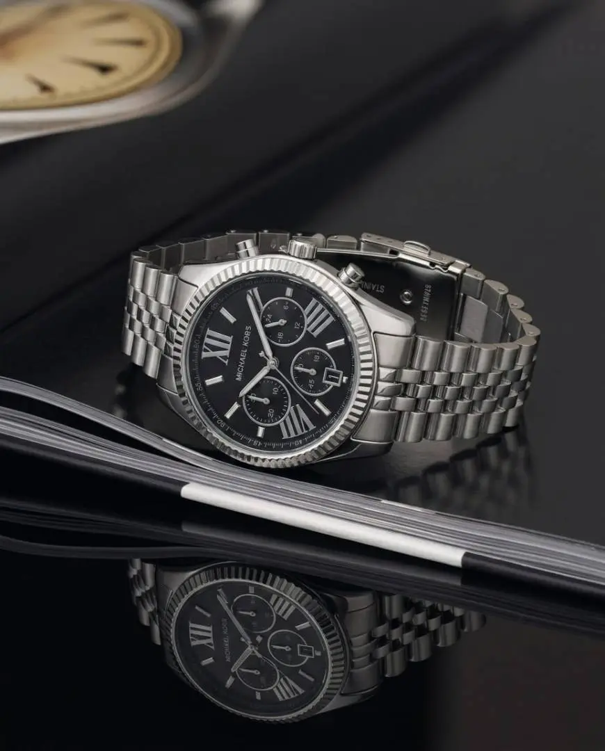 Michael Kors Lexington Chronograph Silver-Black