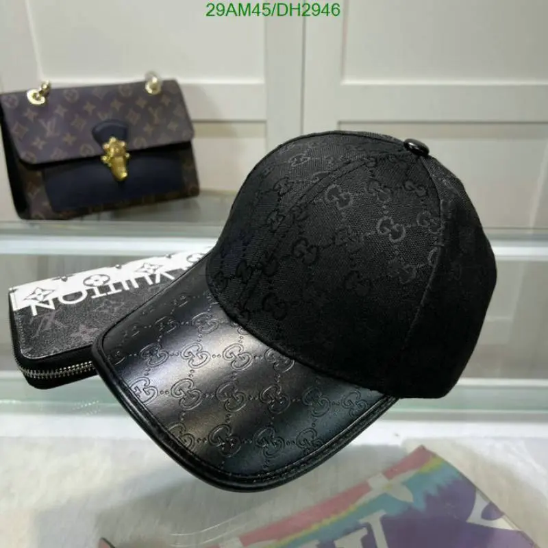 Gucci GG Small Monogram Leather Black Premium Unisex Cap With Safety Box - Image 2