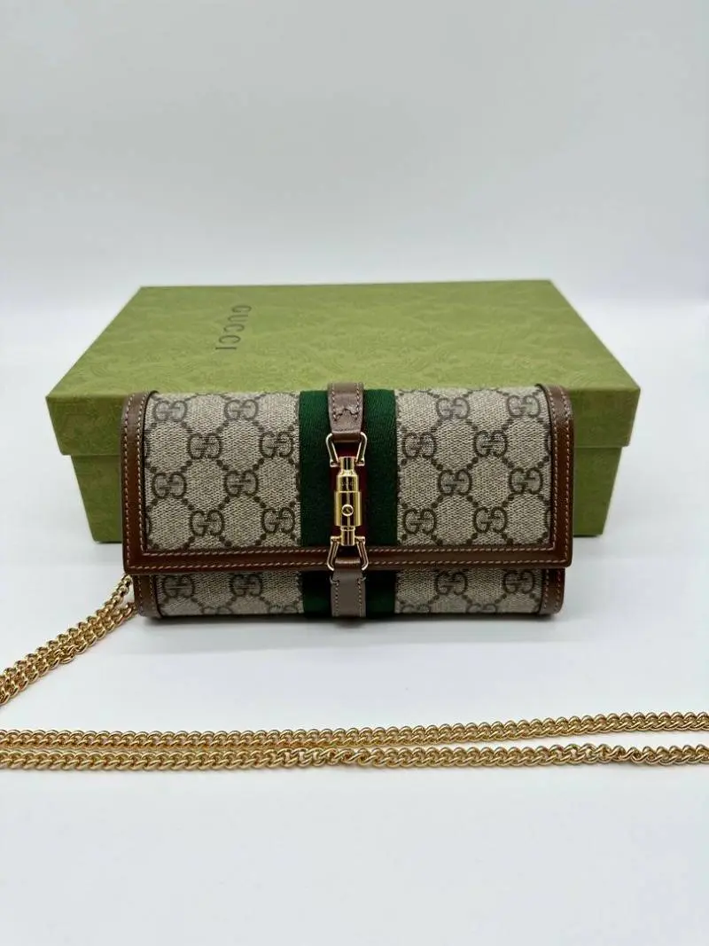 Gucci 76 Jackie ChainWallet Clutch With OriginalBox DustCover - Image 4