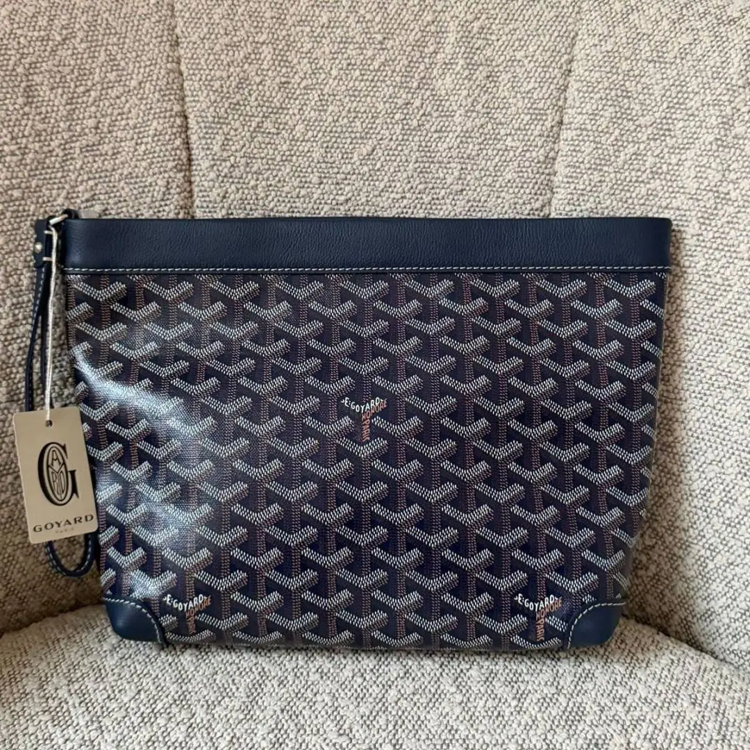 Goyard Blue Conti Unisex Pouch With DustCover