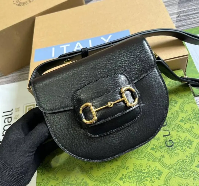 Gucci OnSale Horsebit Shoulder Crossbody Bag With Original Box