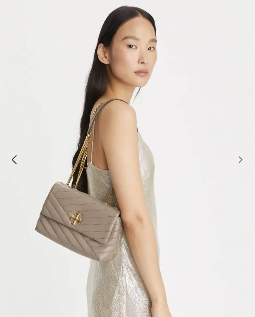 Tory Burcch Khakhi Kira Small Convertible Quilted Shoulder Bag With Double Box OG Packing - Image 4