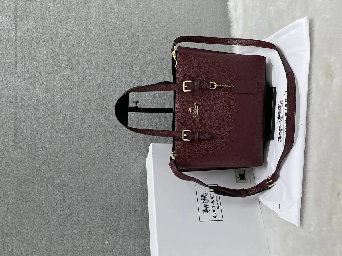 Coach Mollie 25 Wine Medium Tote With OriginalBox - Image 8