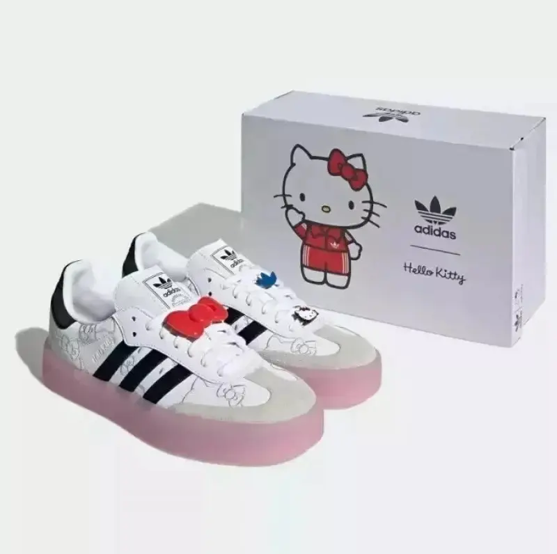 Adidas hello kitty x samba white black clear pink w