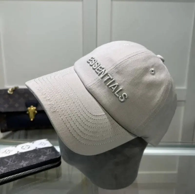 Essential Fear Of God Front Logo Light Grey Premium Unisex Cap (With Box) - Image 2