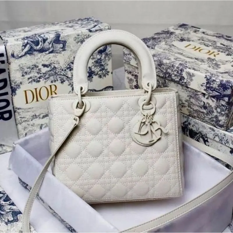 Dior Lady My ABC Matte White With OG Box & Dust Bag (White-384) - Image 2