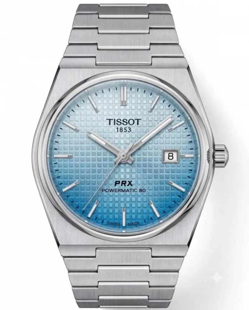 Tissot 1853 PRX Silver Sky blue White Dial
