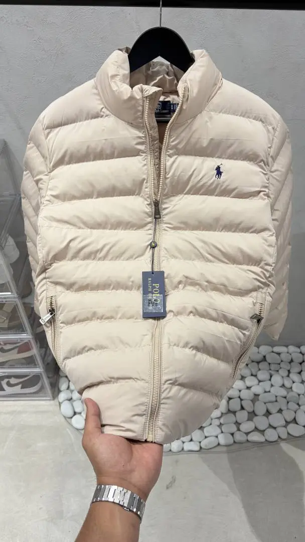 Polo Ralf Lauren Quilted Puffer Jacket Cream 1012 - Image 4