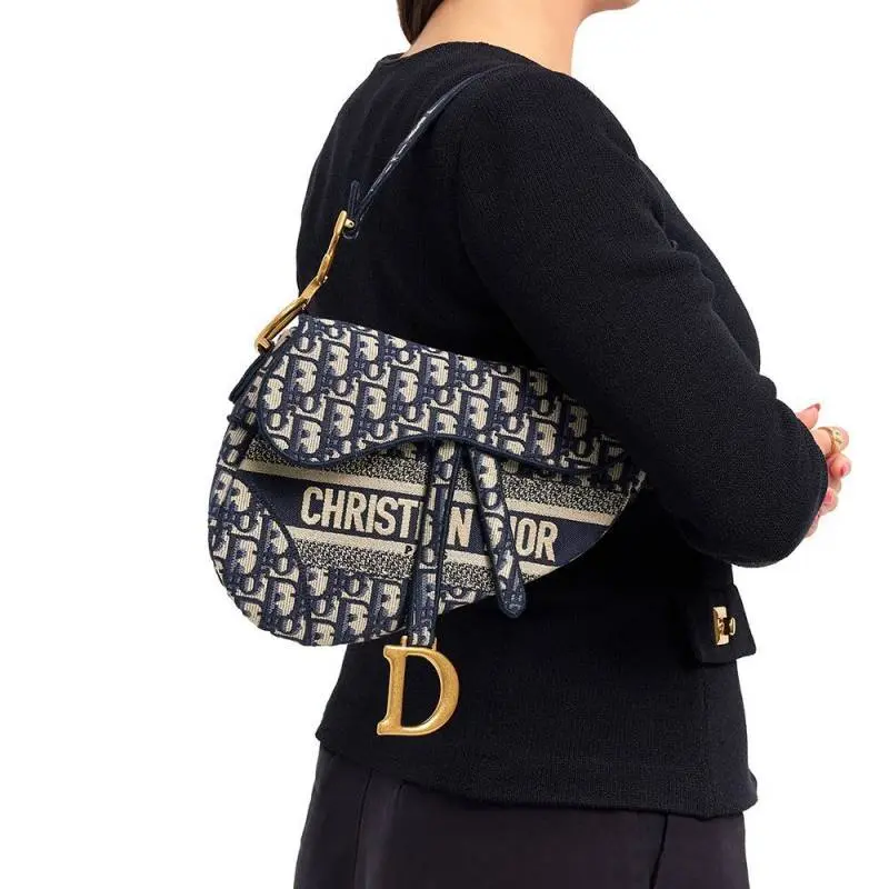 Dior Saddle Oblique Blue Monogram With OriginalBox - Image 3