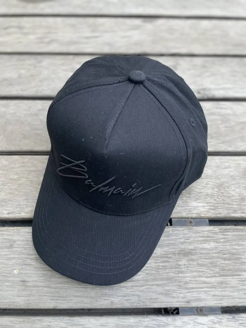 Balmain Paris Canvas All Black logo premium unisex cap with safety box