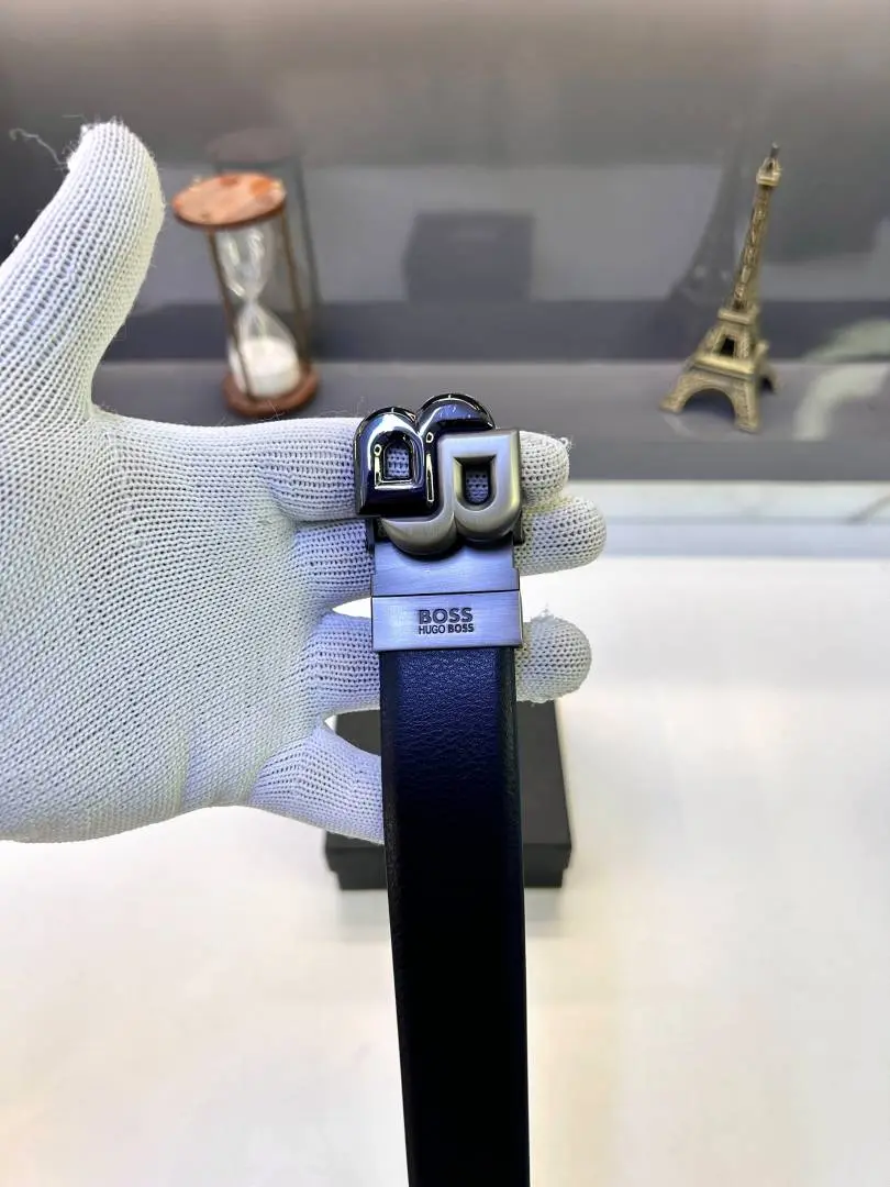Boss Black Grey Reversible Belt Fa 762 - Image 3