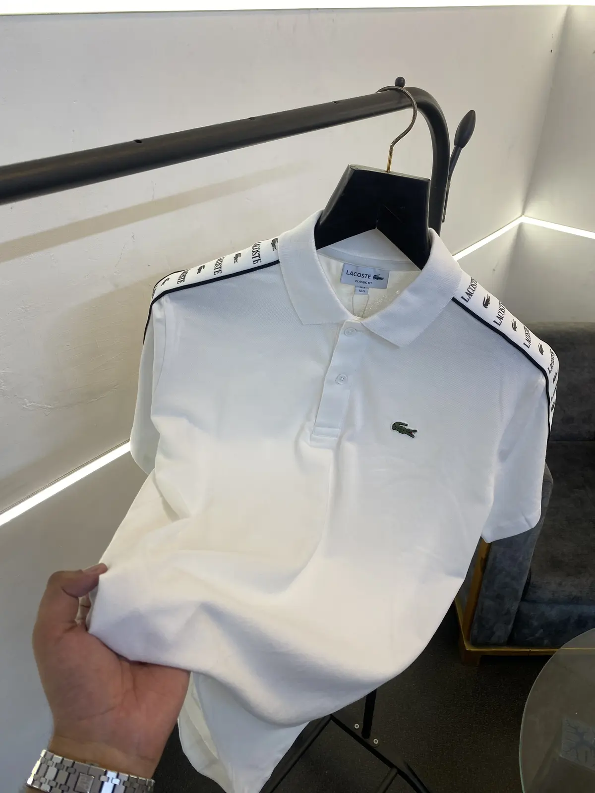 Lacoste Imported quality polo tshirt white - Image 2