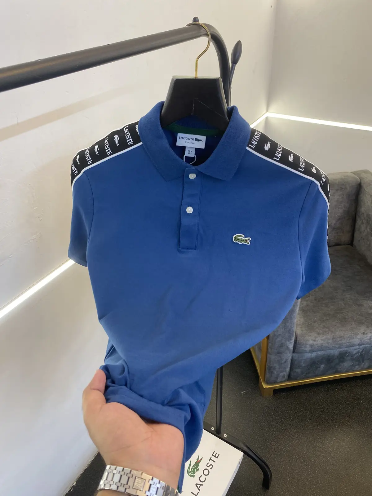 Lacoste imported box pack polo tshirt mid blue sale - Image 2