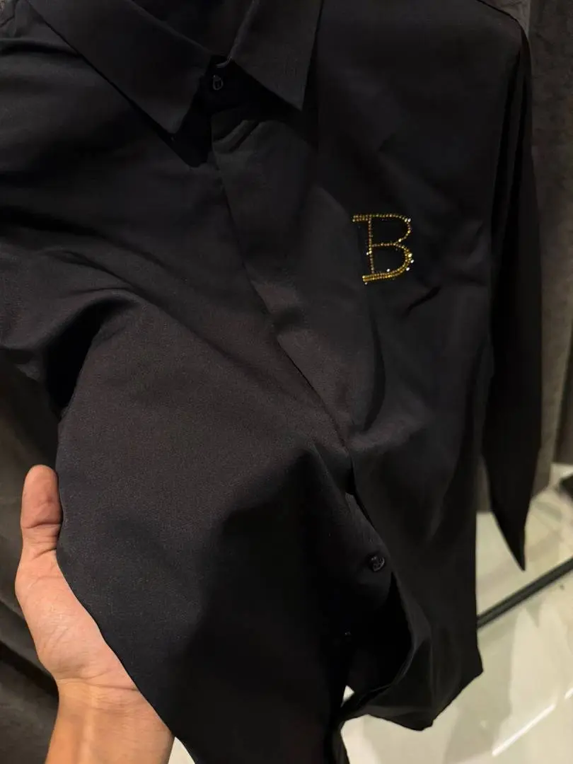 Balmain IMPORTED STORE ARTICLE DIAMOND CHINA SHIRT GREEN - Image 2