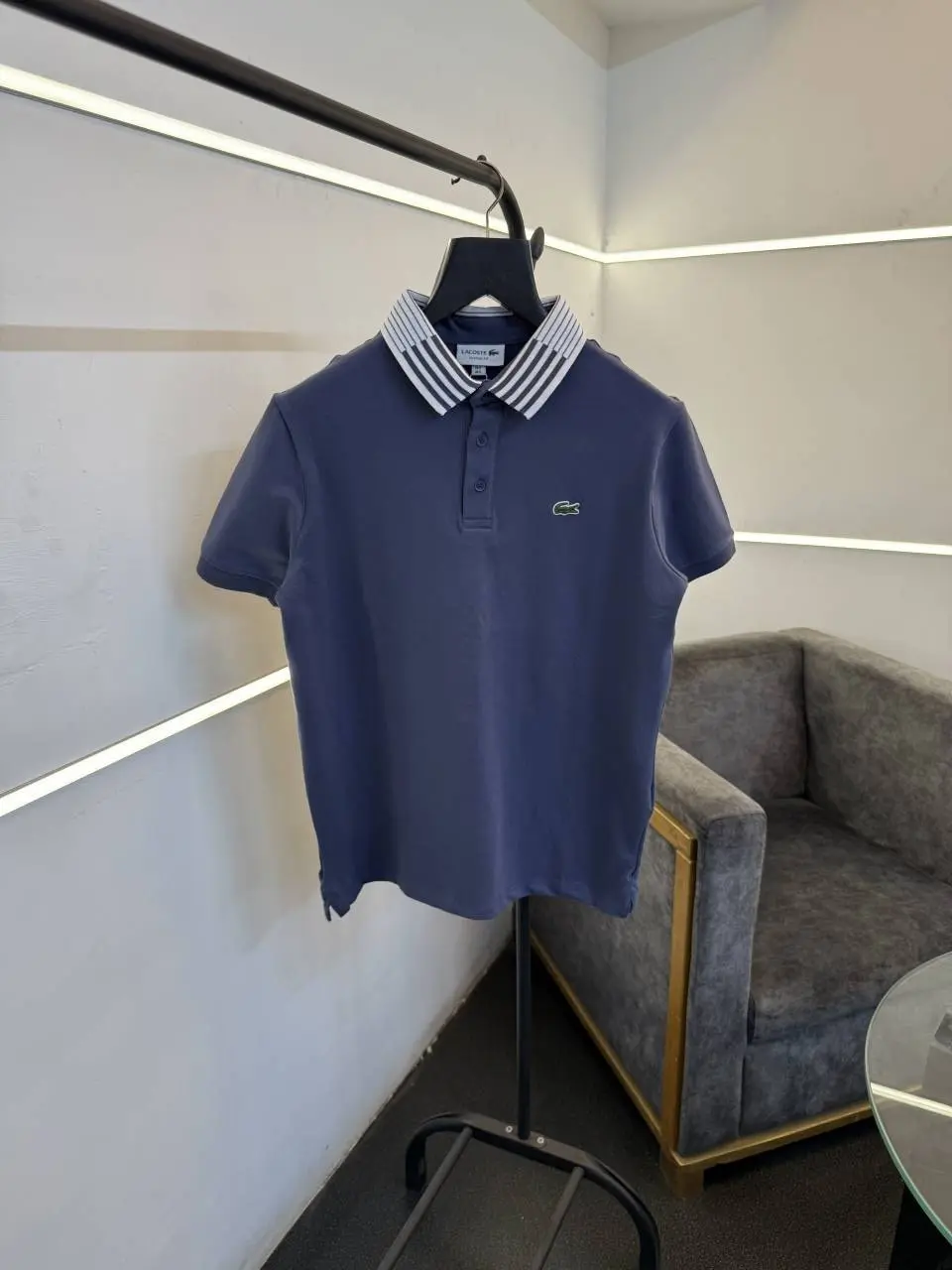 Lacoste imported matty cotton polo tshirt denim blue