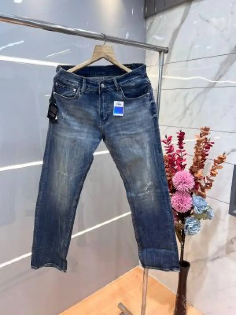 Dolce and Gabban a Green Shade Premium Imported Stretchable Lycra Fabric Straight Fit Denim with Emboss Logo Sale Offer 3496 - Image 2