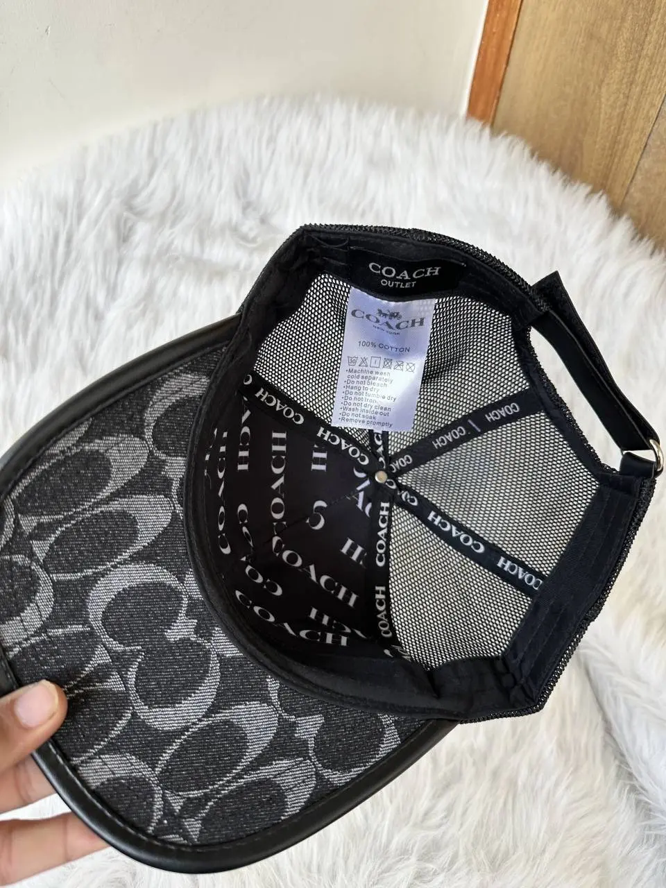Coach Monogram Denim Black Premium Unisex Cap With Safety Box - Image 3