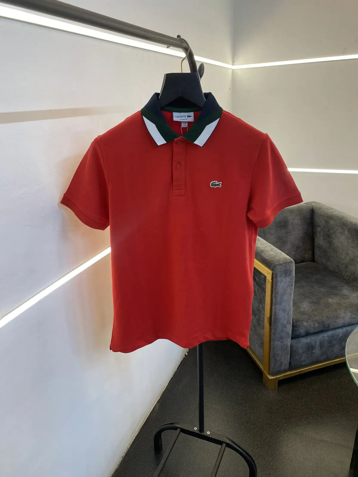 Lacoste imported polo tshirt red