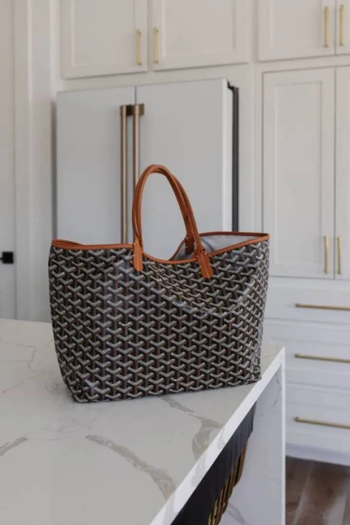 Goyaard Saint Louiis Premium Tote Bag With Extra Pouch & Dust Bag (Brown - 1192) - Image 5