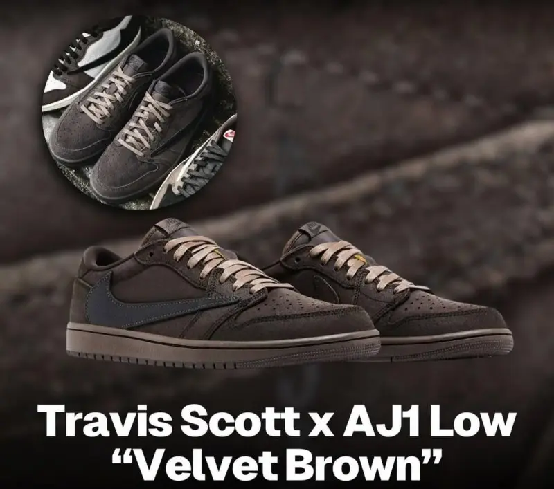 Travis Scott x Air Jordan 1 Retro Low OG SP Velvet Brown 243 - Image 7