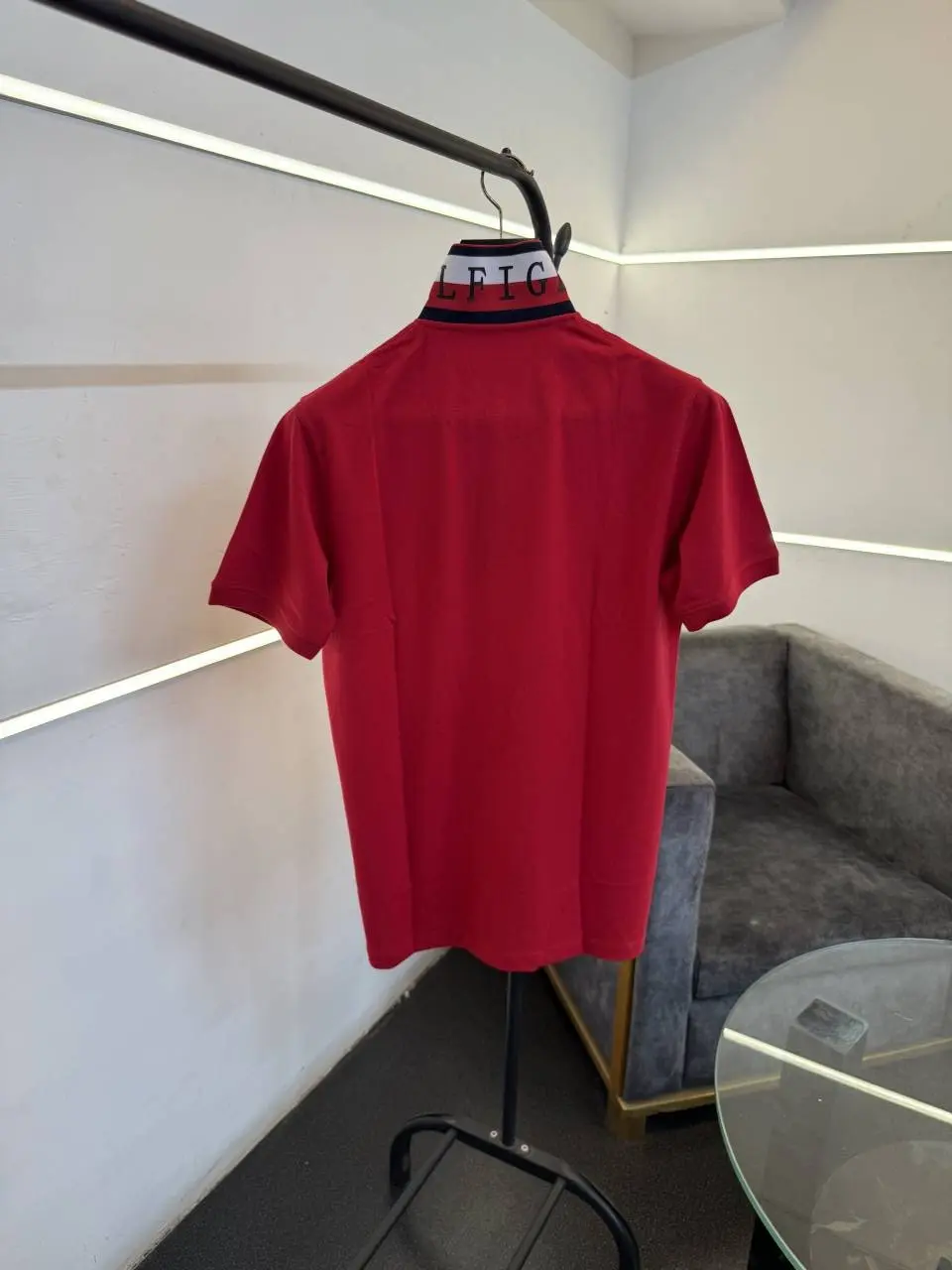 Tommy hilfigar steel logo matty cotton imported polo tshirt with brand collar red sale - Image 3