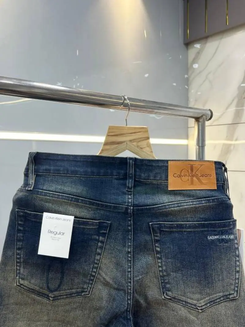 Ck calvi Klei Green Shade Straight Fit Premium Imported Stretchable Lycra Fabric Denim with Embroidered Logo 3683 - Image 2