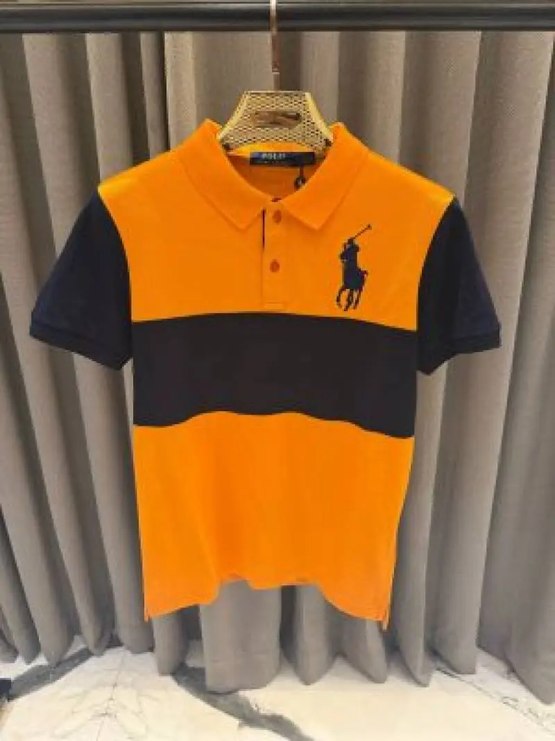 No return Ralf Lauren Chest Logo Polo T-shirt Black Orenge