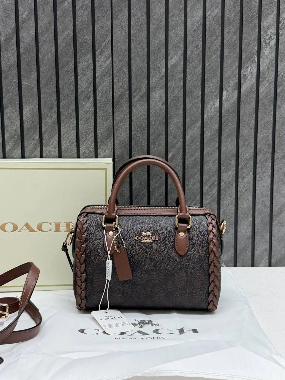 Coach Rowan Mini Braided Crossbody Bag With Original Magnet Box & DustCover Packing