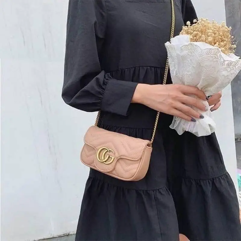 Gucci GG Marmont Mini Matelasse Shoulder Bag With OG Box & Dust Bag (Pink - 908) - Image 4