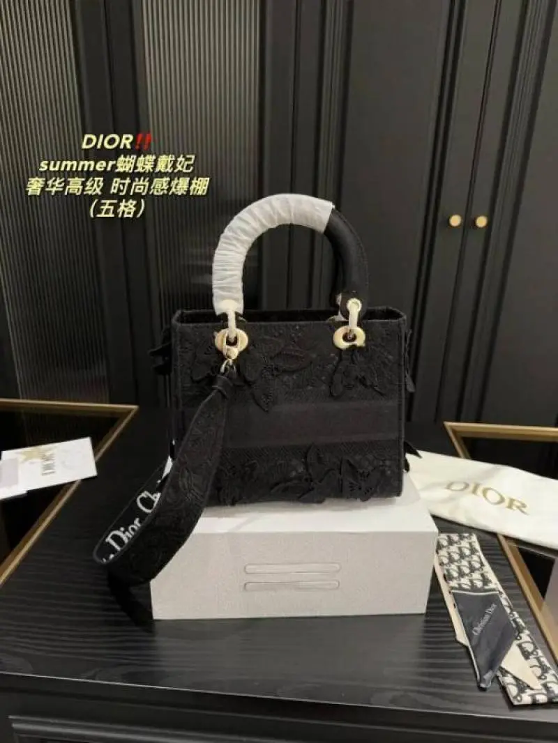 Diyor875 Lady My ABC D-Lite Embroidery Luxurious Quality With OG Magnetic Gift Box & Dust Bag & Scarf (Black - 875) - Image 3