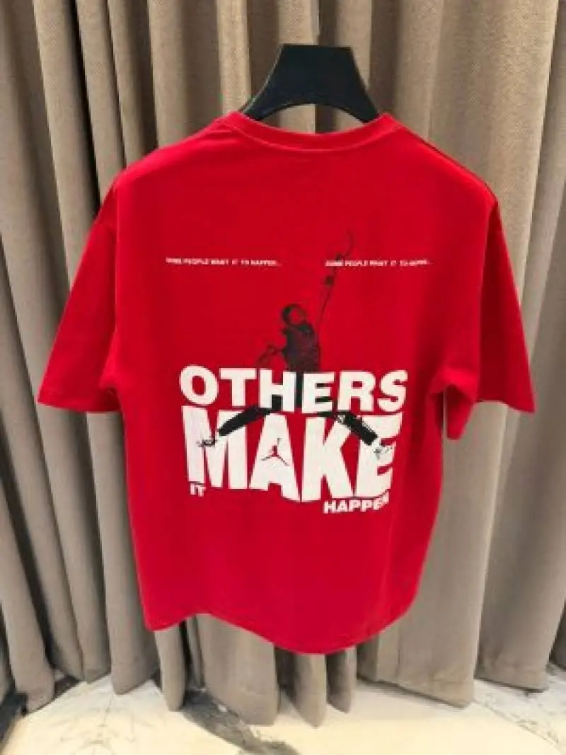 Jordan impoted primium T-shirt Drop Shoulder Red - Image 3