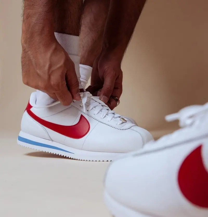 Nike CORTEZ CLASSIC WHITE RED BLUE - Image 3