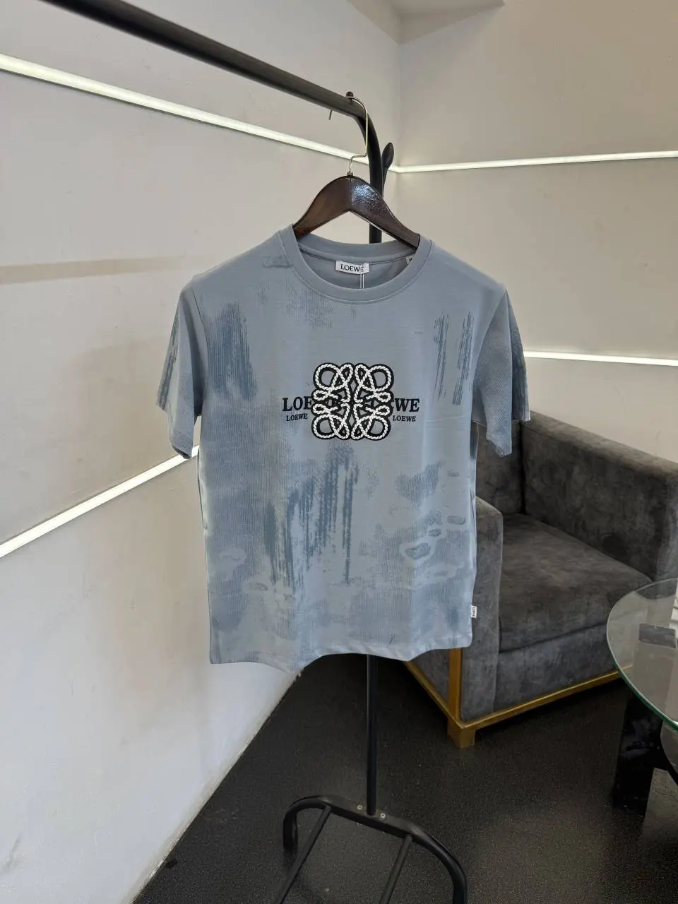 Loew e acid wash turkey imported round neck tshirt grey