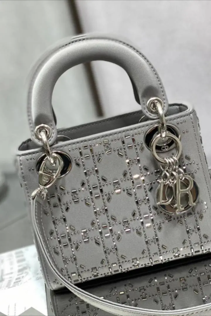 Dior Lady 8818 Starss Cannage Satin Medium Handbag With Original Box & DustCover - Image 3