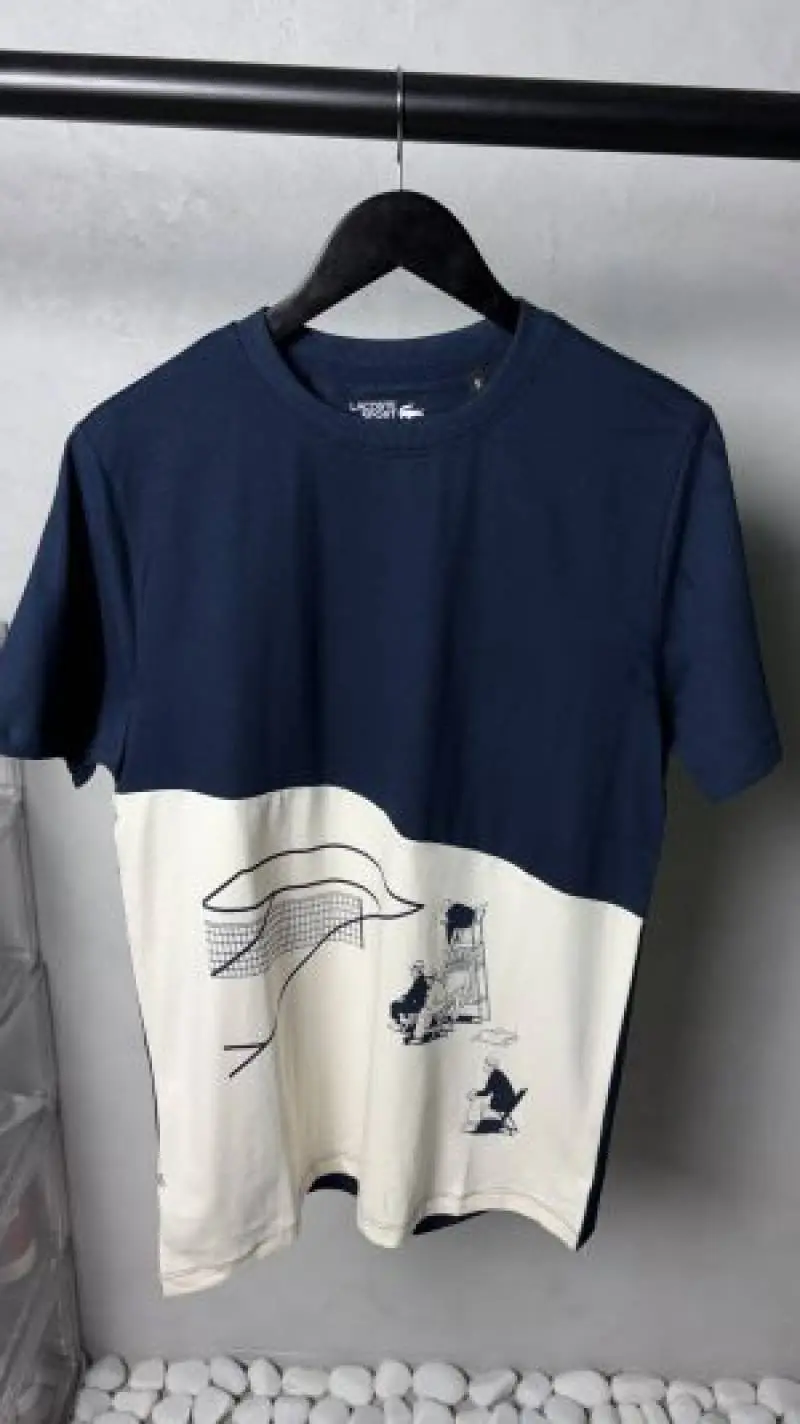 Lacoste Sport Graphic T Shirt Navy. 1236 Sale- offer VS1000 - Image 2