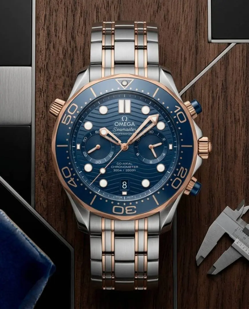 Omega Seamaster Diver 300M Co-Axial Master Chronometer Chronograph 2 ton copper blue - Image 4