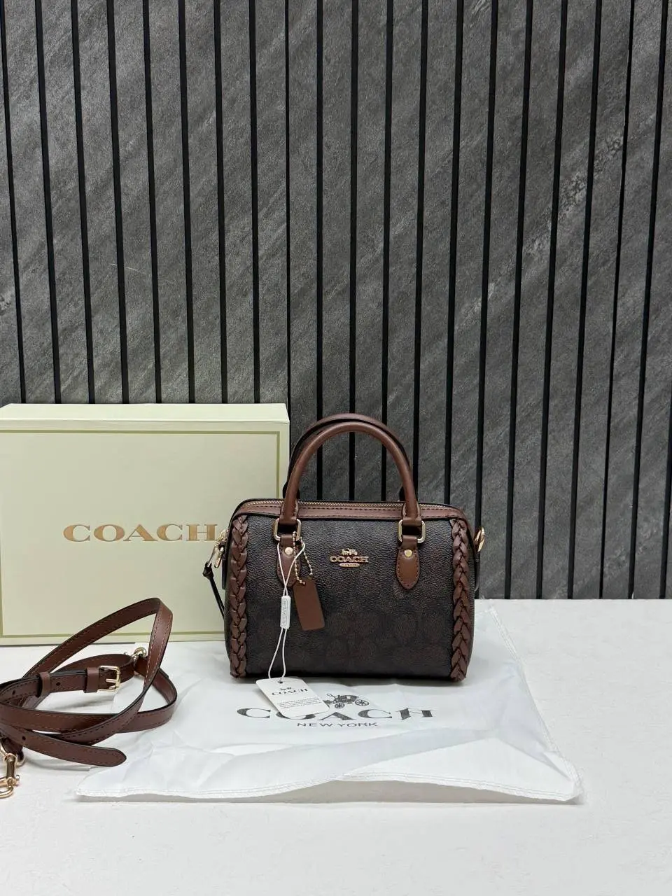 Coach Rowan Mini Braided Crossbody Bag With Original Magnet Box & DustCover Packing - Image 4