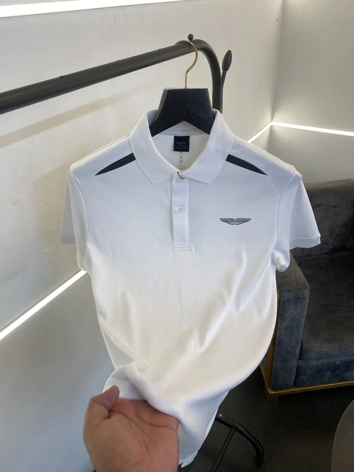 Hackett aston martin imported polo tshirt white sale - Image 2