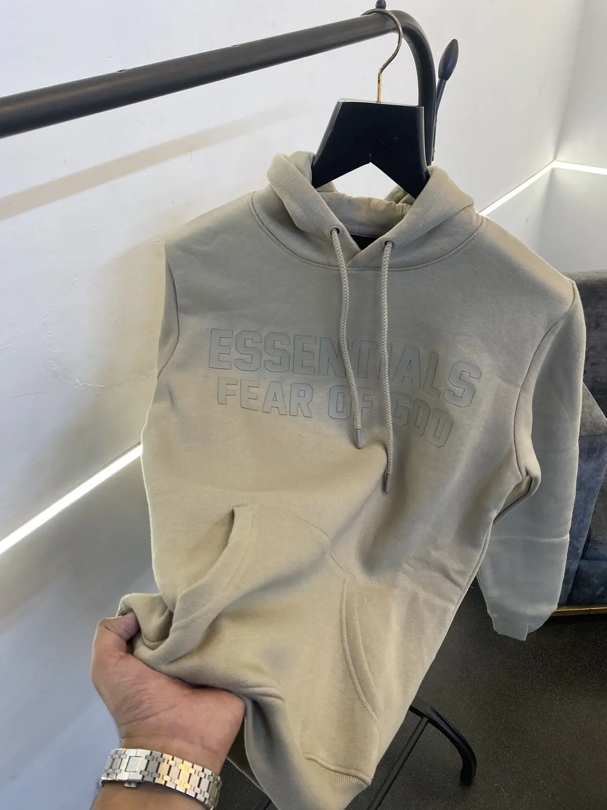 Essentials fear of god imported hoodie dusty beige - Image 2
